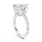 Delicate Hidden Halo 4.59 CTW Pear Moissanite Engagement Diamond Ring  in 14K White Gold