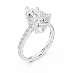 Delicate Hidden Halo 4.59 CTW Pear Moissanite Engagement Diamond Ring  in 14K White Gold