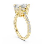 Delicate Hidden Halo 4.59 CTW Pear Moissanite Engagement Diamond Ring  in 14K White Gold