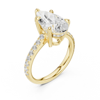 Delicate Hidden Halo 4.59 CTW Pear Moissanite Engagement Diamond Ring  in 14K White Gold