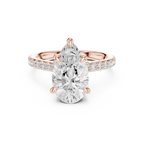 Delicate Hidden Halo 4.59 CTW Pear Moissanite Engagement Diamond Ring  in 14K White Gold