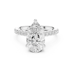 Delicate Hidden Halo 4.59 CTW Pear Moissanite Engagement Diamond Ring  in 14K White Gold