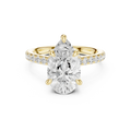 Delicate Hidden Halo 4.59 CTW Pear Moissanite Engagement Diamond Ring  in 14K White Gold