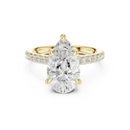 Delicate Hidden Halo 4.59 CTW Pear Moissanite Engagement Diamond Ring  in 14K White Gold