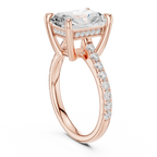 Delicate Hidden Halo 4.59 CTW Radiant Moissanite Engagement Diamond Ring  in 14K White Gold