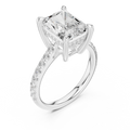 Delicate Hidden Halo 4.59 CTW Radiant Moissanite Engagement Diamond Ring  in 14K White Gold