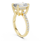 Delicate Hidden Halo 4.59 CTW Radiant Moissanite Engagement Diamond Ring  in 14K White Gold