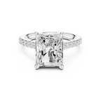 Delicate Hidden Halo 4.59 CTW Radiant Moissanite Engagement Diamond Ring  in 14K White Gold