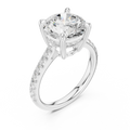 Delicate Hidden Halo 4.59 CTW Round Moissanite Engagement Diamond Ring  in 14K White Gold
