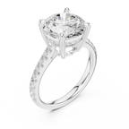 Delicate Hidden Halo 4.59 CTW Round Moissanite Engagement Diamond Ring  in 14K White Gold