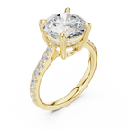 Delicate Hidden Halo 4.59 CTW Round Moissanite Engagement Diamond Ring  in 14K White Gold