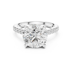 Delicate Hidden Halo 4.59 CTW Round Moissanite Engagement Diamond Ring  in 14K White Gold