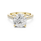 Delicate Hidden Halo 4.59 CTW Round Moissanite Engagement Diamond Ring  in 14K White Gold