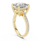 10K White Gold Hidden Halo Princess Moissanite Engagement Ring Brilliant Cut