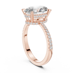 3.34 CTW Hidden Halo Oval Lab Diamond Engagement Ring