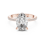 3.34 CTW Hidden Halo Oval Lab Diamond Engagement Ring