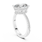 3.34 CTW Hidden Halo Oval Lab Diamond Engagement Ring