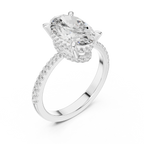3.34 CTW Hidden Halo Oval Lab Diamond Engagement Ring
