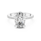3.34 CTW Hidden Halo Oval Lab Diamond Engagement Ring