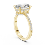 3.34 CTW Hidden Halo Oval Lab Diamond Engagement Ring