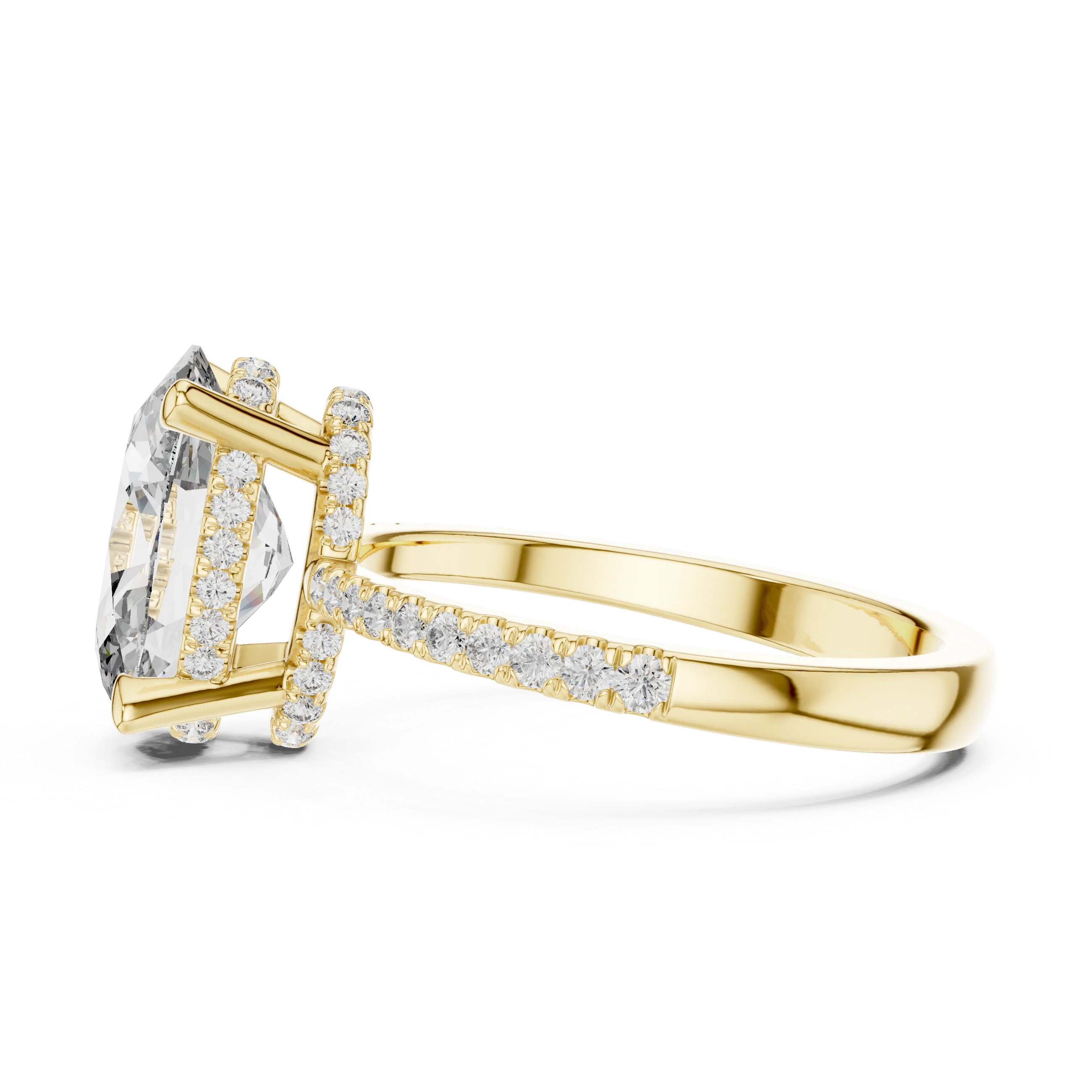3.34 CTW Hidden Halo Oval Lab Diamond Engagement Ring