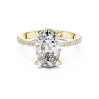 3.34 CTW Hidden Halo Oval Lab Diamond Engagement Ring