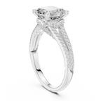2.91 CTW Asscher Cut Lab Diamond Split Pavé Shank Engagement Ring in 10K Gold