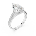 2.91 CTW Marquise Cut Lab Diamond Split Pavé Shank Engagement Ring in 10K Gold