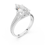 2.91 CTW Marquise Cut Lab Diamond Split Pavé Shank Engagement Ring in 10K Gold
