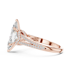 2.91 CTW Marquise Cut Lab Diamond Split Pavé Shank Engagement Ring in 10K Gold