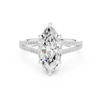 2.91 CTW Marquise Cut Lab Diamond Split Pavé Shank Engagement Ring in 10K Gold