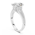 2.91 CTW Oval Cut Lab Diamond Split Pavé Shank Engagement Ring in 10K Gold