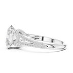 2.91 CTW Oval Cut Lab Diamond Split Pavé Shank Engagement Ring in 10K Gold
