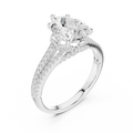 2.91 CTW Pear Cut Lab Diamond Split Pavé Shank Engagement Ring in 10K Gold