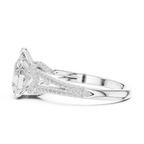 2.91 CTW Pear Cut Lab Diamond Split Pavé Shank Engagement Ring in 10K Gold