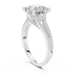 2.91 CTW Princess Cut Lab Diamond Split Pavé Shank Engagement Ring in 10K Gold