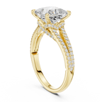2.91 CTW Princess Cut Lab Diamond Split Pavé Shank Engagement Ring in 10K Gold