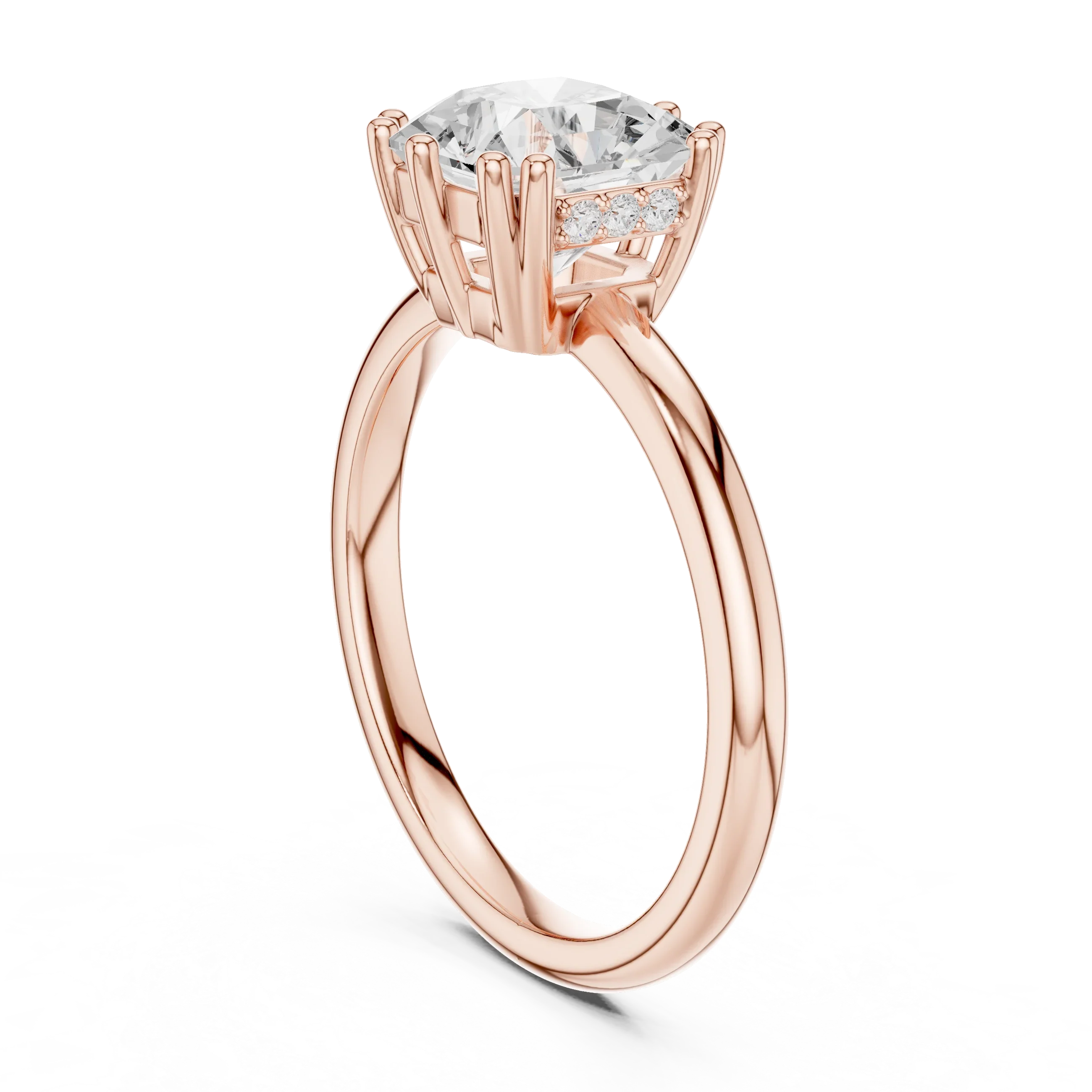 14K Yellow Gold 2.06 CTW Asscher Cut Moissanite Hidden Halo Engagement Diamond Ring