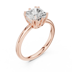 14K Yellow Gold 2.06 CTW Asscher Cut Moissanite Hidden Halo Engagement Diamond Ring