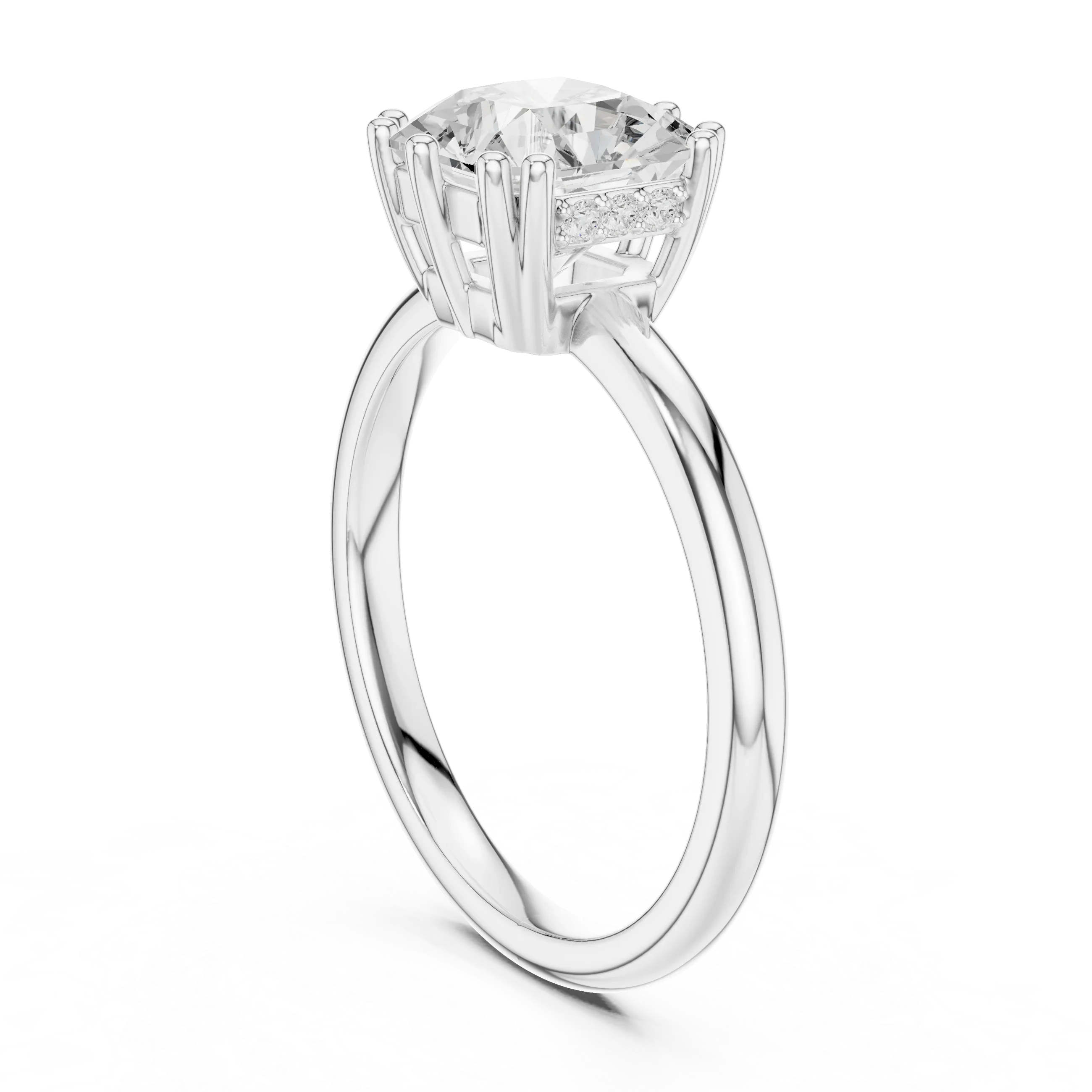 14K Yellow Gold 2.06 CTW Asscher Cut Moissanite Hidden Halo Engagement Diamond Ring