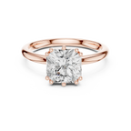 14K Yellow Gold 2.06 CTW Asscher Cut Moissanite Hidden Halo Engagement Diamond Ring