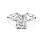 14K Yellow Gold 2.06 CTW Asscher Cut Moissanite Hidden Halo Engagement Diamond Ring