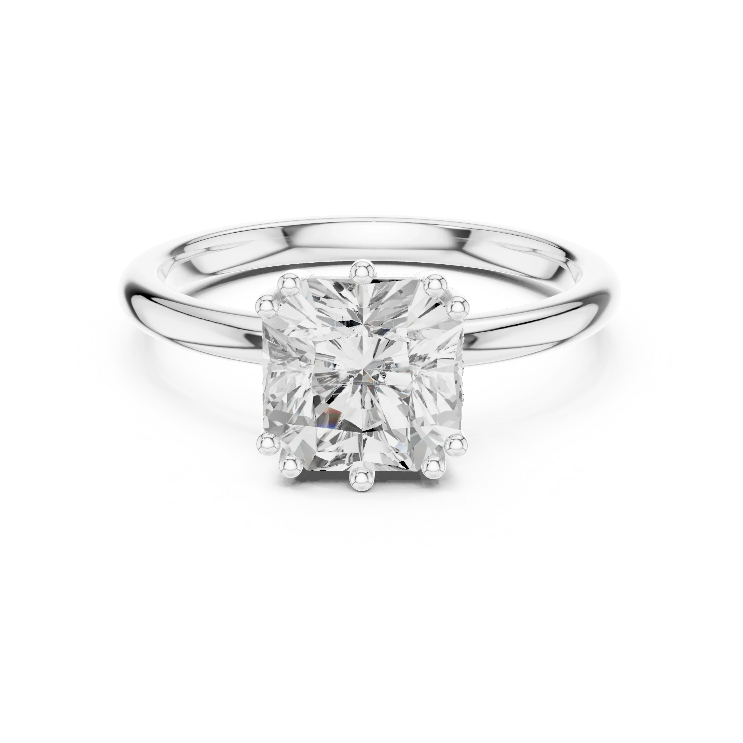 14K Yellow Gold 2.06 CTW Asscher Cut Moissanite Hidden Halo Engagement Diamond Ring