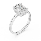 14K Yellow Gold 2.06 CTW Emerald Cut Moissanite Hidden Halo Engagement Diamond Ring