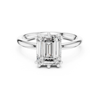 14K Yellow Gold 2.06 CTW Emerald Cut Moissanite Hidden Halo Engagement Diamond Ring