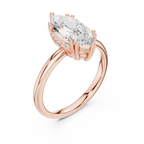 14K Yellow Gold 2.06 CTW Marquise Cut Moissanite Hidden Halo Engagement Diamond Ring