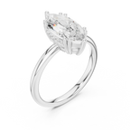14K Yellow Gold 2.06 CTW Marquise Cut Moissanite Hidden Halo Engagement Diamond Ring
