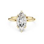 14K Yellow Gold 2.06 CTW Marquise Cut Moissanite Hidden Halo Engagement Diamond Ring