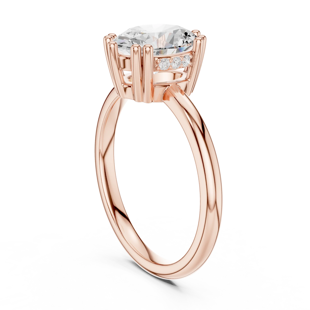 14K Yellow Gold 2.06 CTW Oval Cut Moissanite Hidden Halo Engagement Diamond Ring