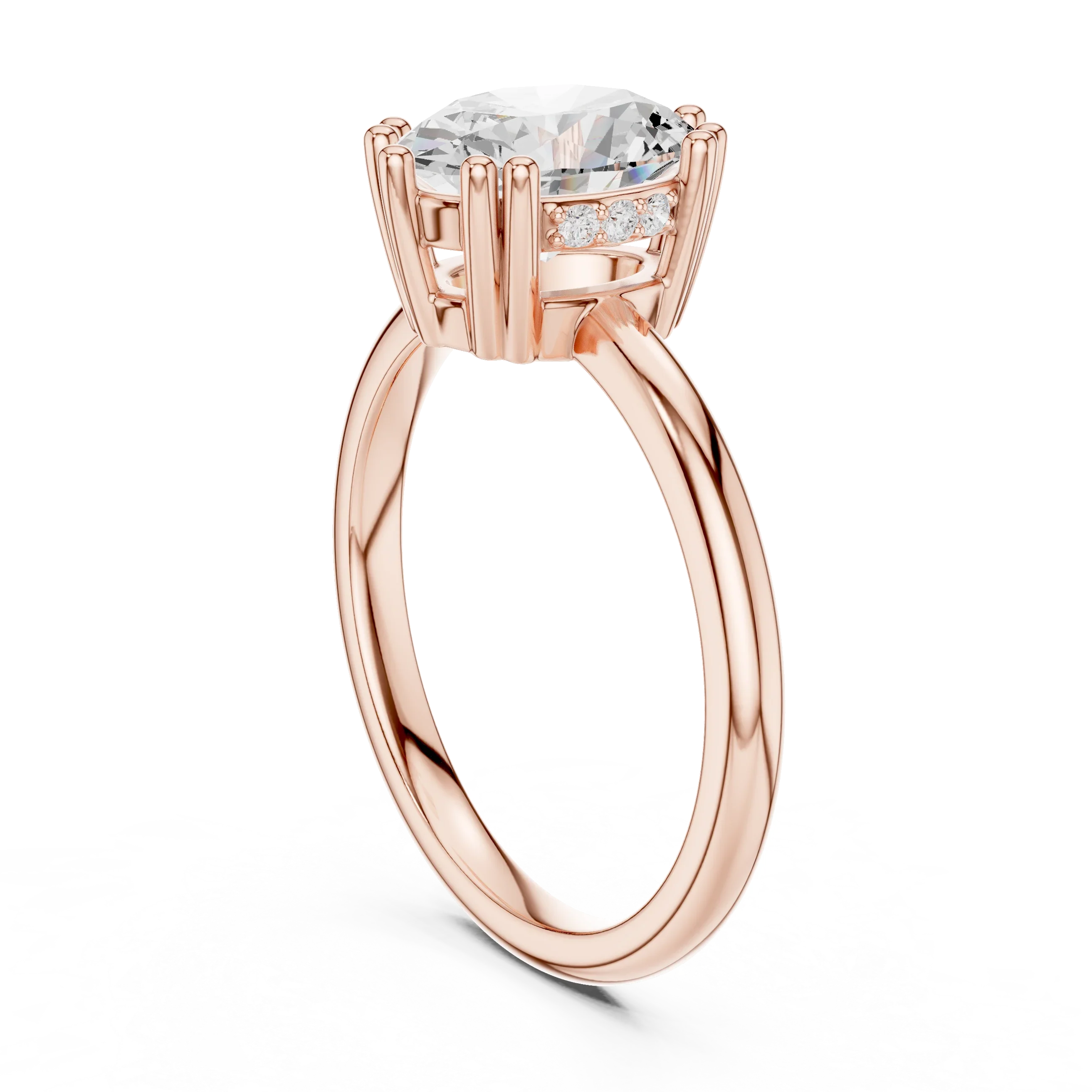 14K Yellow Gold 2.06 CTW Oval Cut Moissanite Hidden Halo Engagement Diamond Ring